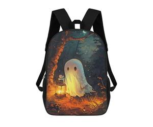 sinyumoney Cute Spooky Ghost Holding A Lantern Mochilas Escolares Para Ordenador Para El Colegio/trabajo/viajes Para Niñas, Niños Y Adolescentes 17inch
