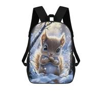 sinyumoney Cute Squirrel in Winter Mochilas De 17 Pulgadas Para Niños, Mochilas Escolares Impresas En 3D Para Estudiantes De Primaria Y Secundaria, Para Niños Y Niñas.