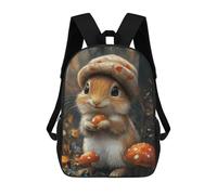 sinyumoney Cute Squirrel with Mushroom Hat 17inch Mochila Escolar Impresa En 3D Para Niños, Mochila Escolar Informal De Moda, Mochilas De Viaje Para Niños Y Estudiantes.