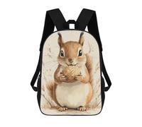 sinyumoney Cute Squirrel with Nut Illustration Mochila Escolar Infantil De 17 Pulgadas Con Estampado 3D De Películas De Anime Para Niños, Mochila De Viaje, Mochila Escolar Infantil