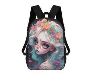 sinyumoney Cute Sugar Skull Girl Mochila Infantil, Mochila Escolar De Gran Capacidad Para Estudiantes, Mochila Para Libros, Mochila Para Niños, Niñas, Adultos Y Adolescentes 17inch