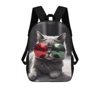 sinyumoney Cute Sunglass Kitty Mochila Escolar Impresa En 3D Para Niños, Mochila Escolar Informal De Moda Para Viajes Para Niños Y Estudiantes 17inch