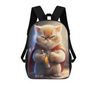 sinyumoney Cute Superhero Kitten Cat Mochila Escolar Infantil Con Impresión 3D, Mochila Escolar Informal Para Niños De Primaria Y Secundaria 17inch