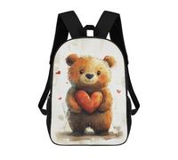 sinyumoney Cute Teddy Bear Holding Heart Mochila Escolar Grande Resistente Al Agua Para Portátil Para La Escuela/trabajo/viajes 17inch