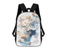sinyumoney Cute Teddy Bear Skateboarding Mochila Escolar Resistente Al Agua, Mochila Escolar De Negocios Para Hombres/mujeres 17inch
