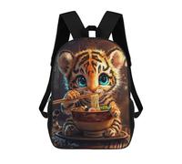 sinyumoney Cute Tiger Eating Ramen Mochilas Escolares Para El Trabajo, Negocios, Universidad, Escuela Para Adolescentes, Chicas, Chicos, Mujeres Y Hombres 17inch