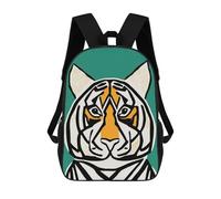 sinyumoney Cute Tropical Tiger Mochila Escolar, De Negocios, Para Portátil, Unisex, Informal, Para Niñas, Niños Y Adolescentes 17inch