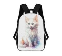 sinyumoney Cute Turkish Angora Kitten Mochila Escolar Mochila Informal Mochilas De Día Bolsa Escolar Para Trabajo/viajes 17inch