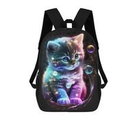 sinyumoney Cute Universe Kitten Mochila Escolar Impresa En 3D Para Niños, Mochila Escolar, Mochilas De Viaje, Bolso Informal De Moda Para Niños Y Estudiantes 17inch