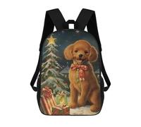 sinyumoney Cute Vintage Poodle Xmas Mochila Infantil De Moda Divertida Mochila Escolar Para Niños Y Adolescentes Con Impresión 3D Para Niños 17inch