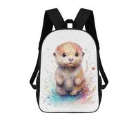sinyumoney Cute Watercolor Baby Otter Mochila Escolar Infantil Impresa En 3D Para Niños, Mochila De Viaje De Alta Capacidad, Mochilas Para Libros De 17 Pulgadas Para Niños