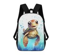 sinyumoney Cute Watercolor Turtle Mochila Infantil Para Niñas Y Niños, Mochila De Día, Escuela Primaria, Perfecta Para La Vuelta Al Cole O Educación Física, Regalos Y Viajes 17inch