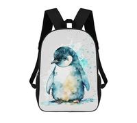 sinyumoney Cute Watercolour Penguin Mochila Escolar Impresa En 3D 17inch Mochilas De Moda Para Niños, Mochilas Escolares Para Niños De Primaria Y Secundaria
