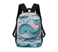 sinyumoney Cute Whale in Paper Cut Style Mochila Escolar Para Niñas Y Niños, Mochilas De Gran Capacidad, Mochilas Ligeras Para Niños Y Estudiantes 17inch