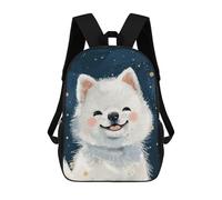 sinyumoney Cute White Baby Wolf Art Mochila Infantil Para Niñas, Mochila Escolar 3D, Mochila Para Niños Pequeños, Mochila Informal De Día, Mochila Escolar De Moda 17inch