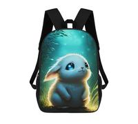 sinyumoney Cute White Bunny Mochila Escolar Infantil De 17 Pulgadas, Impresa En 3D, Estilo Casual, Para Niños, Ideal Para Viajes, Como Mochila Escolar O Para Llevar Libros.
