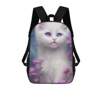 sinyumoney Cute White Cat Portrait Mochila Escolar Impresa En 3D Para Niños Y Niñas, Mochila Escolar, Mochila De Viaje Para Niños 17inch