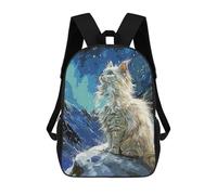 sinyumoney Cute White Cat Vintage Mochila Escolar Infantil Impresa En 3D Para Niños, Mochilas De Viaje De Alta Capacidad, Bolsas Para Libros, Mochila Escolar Infantil 17inch