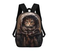 sinyumoney Cute Winter Cat Mochila Infantil Para Niñas Y Niños, Mochila De Día, Escuela Primaria, Perfecta Para La Vuelta Al Cole O Educación Física, Regalos Y Viajes 17inch