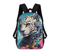 sinyumoney Cyber Leopard Headphones 17inch Mochilas Escolares Impresas En 3D, Mochilas Escolares De Moda Para Niños De Primaria Y Secundaria