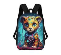 sinyumoney Cyber Leopard Tech Fusion Art Mochila Escolar Grande Resistente Al Agua Para Portátil Para Adolescentes, Niñas, Niños, Mujeres Y Hombres 17inch