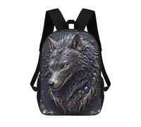sinyumoney Cyber Wolf King Mochila Escolar Mochila De Día Mochila De Negocios Mochila Impermeable Para Libros Para Niños/Niñas/Adolescentes 17inch