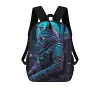 sinyumoney Cybercat in Space Suit Mochilas Escolares Impresas En 3D, Mochila Escolar Informal Para Niños, Mochila Escolar De Moda Para Estudiantes De Secundaria 17inch