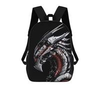 sinyumoney Cybernetic Dragon Head Mochila Escolar De Moda, Mochila Para Material Escolar, Mochila Impermeable Informal Para Acampar, Aventuras Al Aire Libre Y Viajes Diarios 17inch