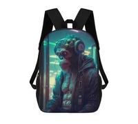 sinyumoney Cyberprimate in Neon Cityscape Mochila Escolar Infantil Impresa En 3D Para Niños, Mochila De Viaje De Alta Capacidad, Bolsas Para Libros, Mochila Escolar Infantil 17inch
