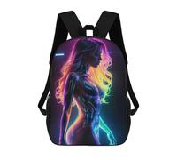 sinyumoney Cyborg Woman in Neon Mochila Escolar Para Secundaria Y Preparatoria. Mochila Informal Para Hombres, Mujeres Y Adolescentes. 17inch