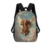 sinyumoney Dachshund Angel Dog Loss Tribute Print Dachshund with Wings Mochila Escolar Impresa En 3D Para Niños Y Niñas, Mochila Escolar, Mochila De Viaje Para Niños 17inch