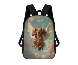 sinyumoney Dachshund Angel Dog Loss Tribute Print Dachshund with Wings Mochila Escolar Impresa En 3D Para Niños Y Niñas, Mochila Escolar, Mochila De Viaje Para Niños 17inch