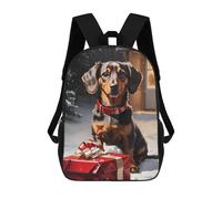 sinyumoney Dachshund Christmas Dog Mochilas Escolares Ligeras E Informales Para El Día A Día, Ideales Para La Escuela, El Trabajo O Los Viajes 17inch