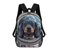 sinyumoney Dachshund Dog Astronaut Mochila Ronaldo, Mochila Infantil, Mochila Escolar Para Estudiantes, Mochila Para Libros, Mochila Escolar Impresa En 3D Para Niños Y Niñas, 17inch