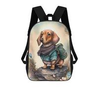 sinyumoney Dachshund Dog Watercolor Mochila Escolar Impresa En 3D Para Niños, Mochila Escolar Informal De Moda Para Viajes Para Niños Y Estudiantes 17inch