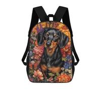 sinyumoney Dachshund in Flowers Mochila Escolar De 17 Pulgadas Impresa En 3D Mochilas Infantiles Mochila Genial Impresa En 3D Para Niños De Primaria Y Secundaria