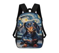 sinyumoney Dachshund in Starry Night Mochila Escolar Infantil Impresa En 3D 17inch Mochilas De Moda Para Niños De Primaria Y Secundaria