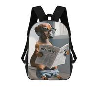 sinyumoney Dachshund Reading Dog News Mochila Escolar Infantil, Mochilas Impresas En 3D, Mochilas Escolares De Moda Para Niños De Primaria Y Secundaria 17inch