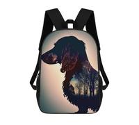 sinyumoney Dachshund Retro Wald Mochila, Mochila Infantil, Mochila Escolar Para Estudiantes, Mochila Para Libros, Mochila Escolar Impresa En 3D Para Niños Y Niñas 17inch