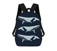 sinyumoney Daisies Whales Mochila Escolar Grande Para Niños - Perfecta Para Viajes, Trabajo Y Uso Diario 17inch