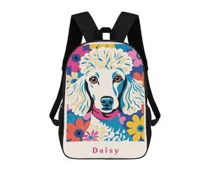 sinyumoney Daisy Poodle Dog Mochilas Escolares Ligeras Para Aeropuerto, Estudiantes Universitarios, Mochila Para La Escuela/trabajo/viajes 17inch
