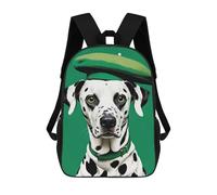 sinyumoney Dalmatian Dog Green Art Mochila Escolar Infantil Impresa En 3D 17inch Mochilas De Moda Para Niños De Primaria Y Secundaria