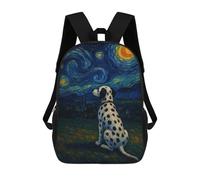 sinyumoney Dalmatian Dog in Starry Night Style 17inch Mochila Escolar Impresa En 3D Para Niños, Mochila Escolar Informal De Moda, Mochilas De Viaje Para Niños Y Estudiantes.
