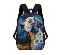 sinyumoney Dalmatian Dog Starry Night Mochila Escolar Grande Resistente Al Agua Para Portátil Para Niñas, Niños Y Adolescentes 17inch