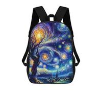 sinyumoney Dancing Night Starry Art Mochila Escolar Mochilas Escolares Para Niñas Y Niños Mochila Con Bolsillo Mochila Escolar De Moda Para Niños 17inch