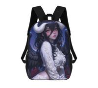 sinyumoney Dark Angel with White Horns Anime Girl Mochila Escolar Resistente Al Agua Para Ordenador Portátil: Perfecta Para Viajes, Trabajo Y Uso Diario 17inch