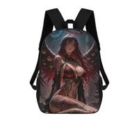Sinyumoney Dark Angel with Wings and Tattoos Mochila escolar ligera para estudiantes, ideal para aeropuerto, colegios y estudiantes de secundaria (niñas, niños, mujeres, hombres), Estilo-3-1, 17"
