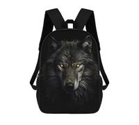 sinyumoney Dark Gold Wolf Animal Mochilas Escolares Para Niños Y Niñas, Mochilas Deportivas Informales Para Primaria, Mochilas De Gran Capacidad Para Libros 17inch