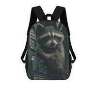 sinyumoney Dark Moody Raccoon Animal Mochila Escolar Ligera Para El Colegio, Mochila Escolar De Día, Mochila Para Libros Para La Universidad Para Niñas, Adolescentes 17inch