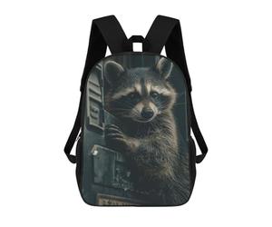sinyumoney Dark Moody Raccoon Animal Mochila Escolar Ligera Para El Colegio, Mochila Escolar De Día, Mochila Para Libros Para La Universidad Para Niñas, Adolescentes 17inch